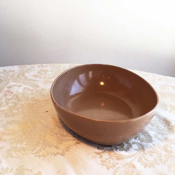Vintage Brown Melamine Serving Bowl by vintagepoetic on Etsy