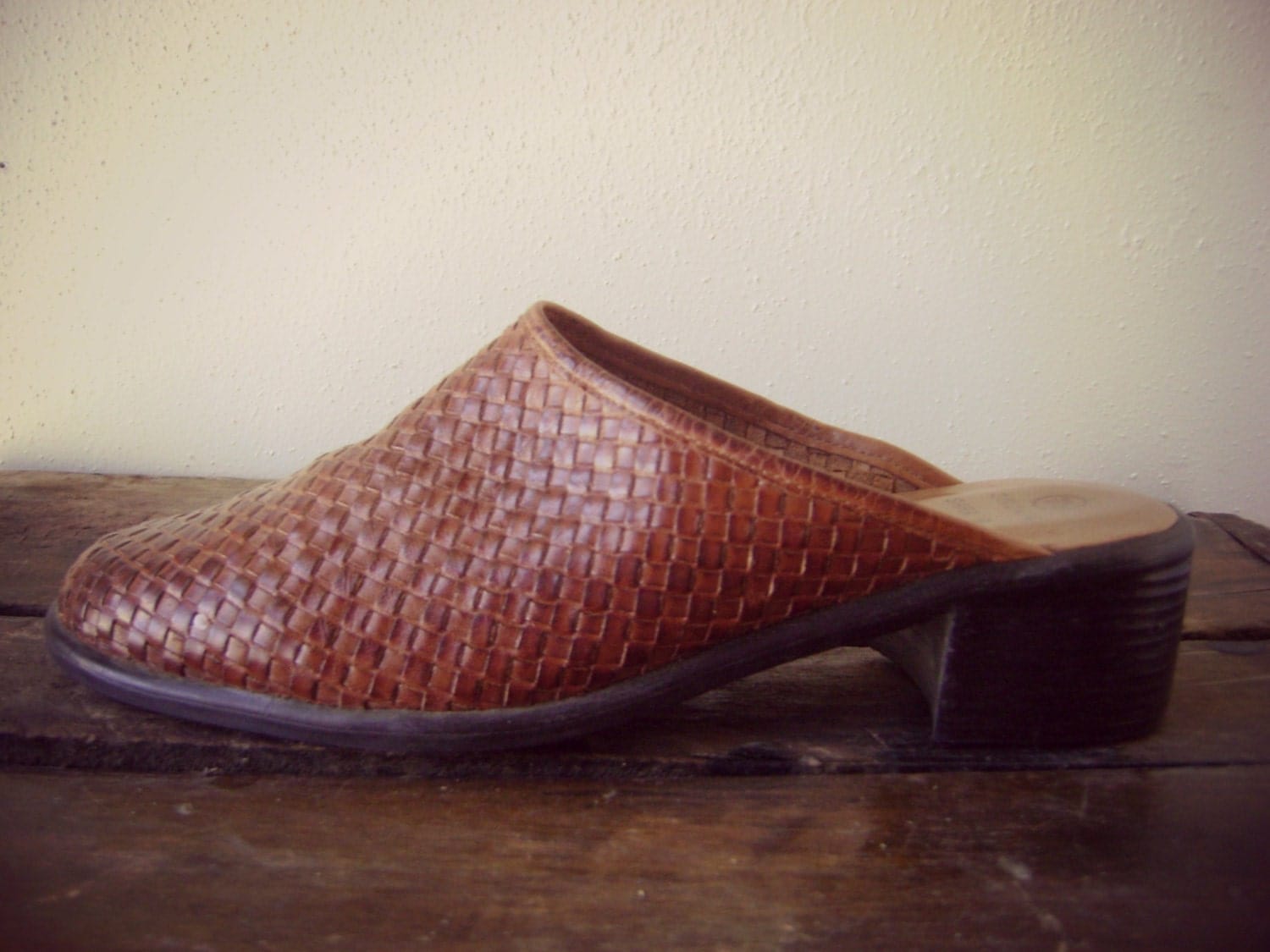 woven slide mules
