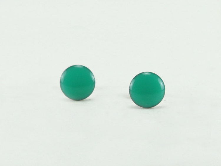 MINT GREEN Stud Earrings Mint Green Earrings Mint by biesge