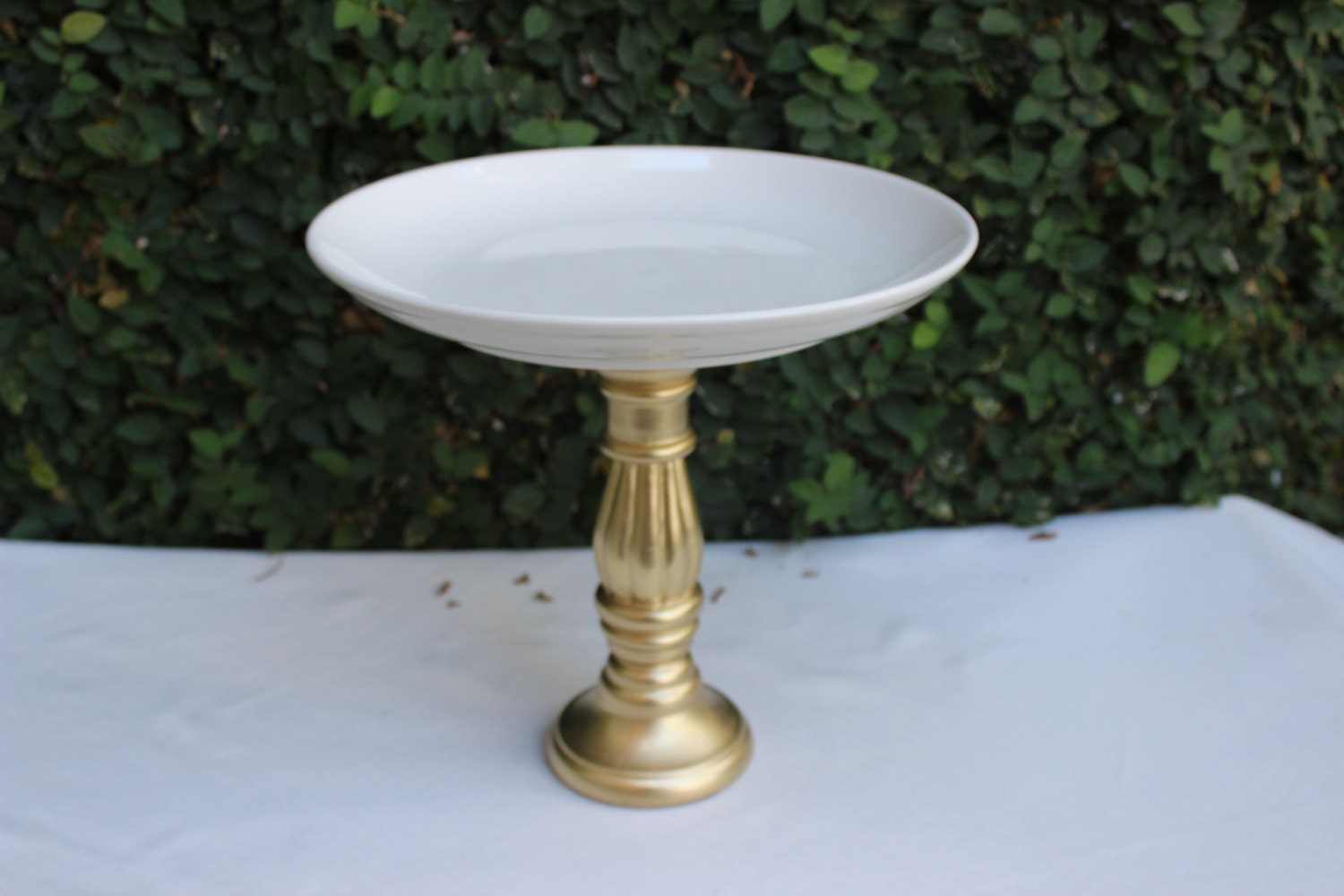 Custom for Magdalena Cake Stand Gold Pedestal by JumbledBrains