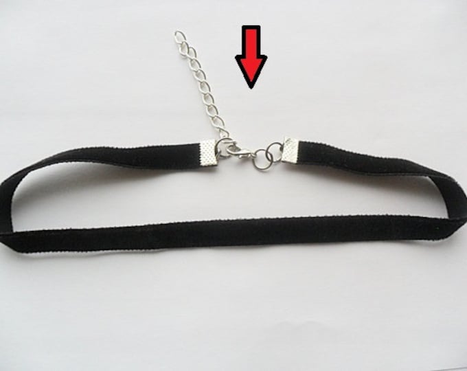 Velvet choker necklace plain adjustable with a width of 3/8” black Ribbon Choker Necklace(pick your neck size)