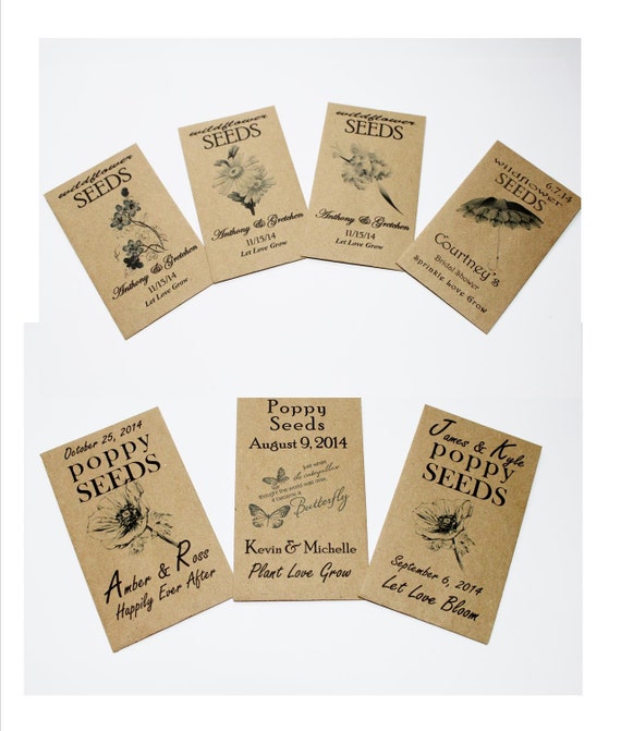 Seed Packets Seed Packet Favors Seed Packet Wedding Favors These adorable rustic memorable coin-size envelope favors