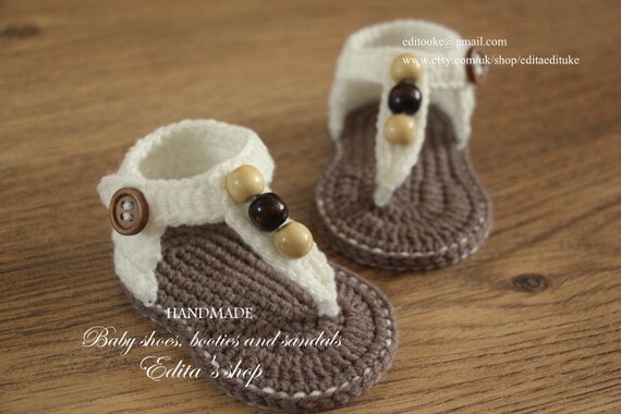 Crochet baby sandals, baby gladiator sandals, baby booties, baby shoes ...