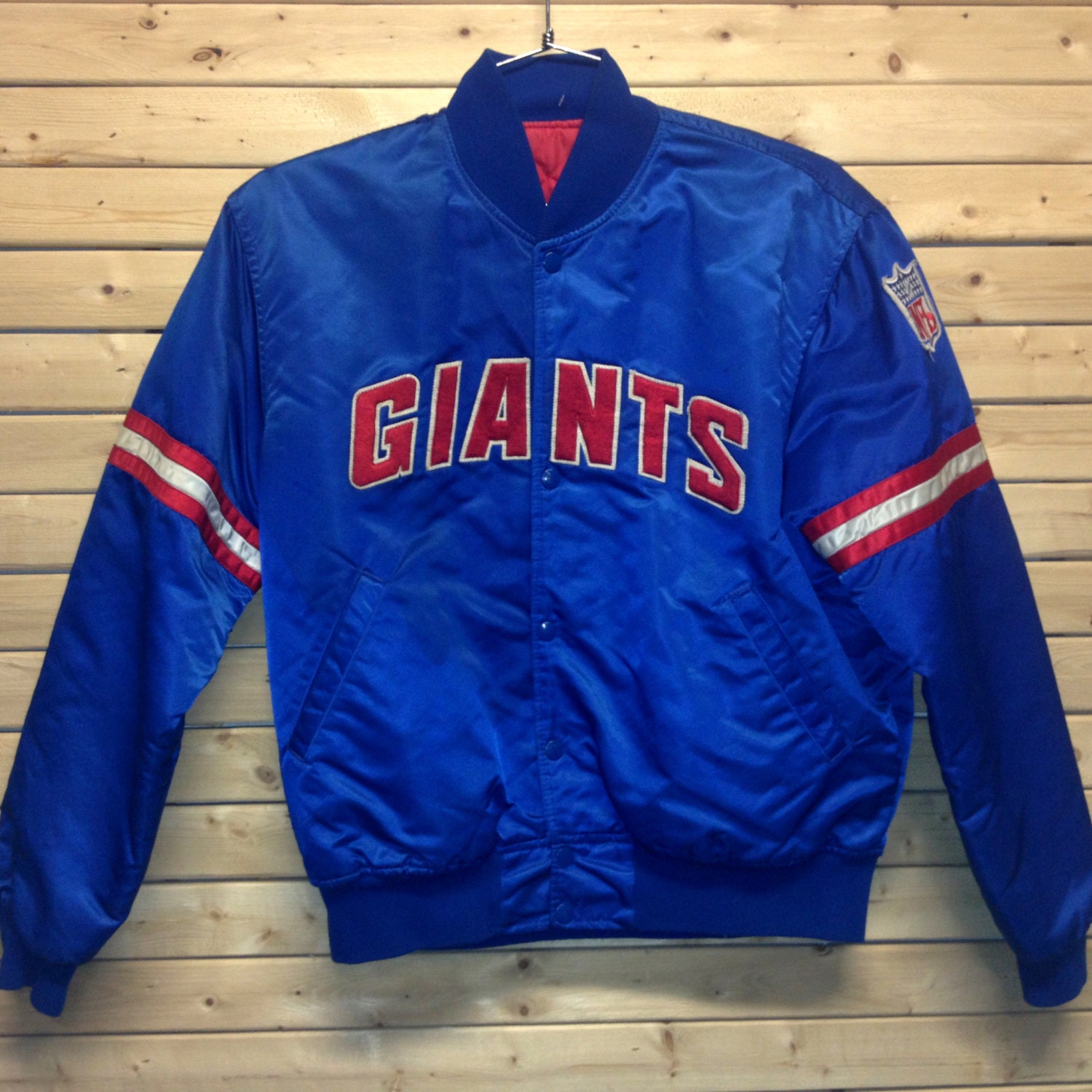 Blue New York GIANTS Football Starter Jacket by metropolistshirts