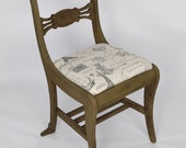 Items similar to UpCycled Antique Vintage Distressed Green Upholstered