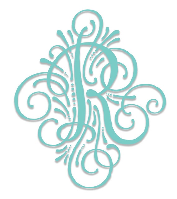 Download Scroll Monogram Silhouette and SVG Cut Files Instant