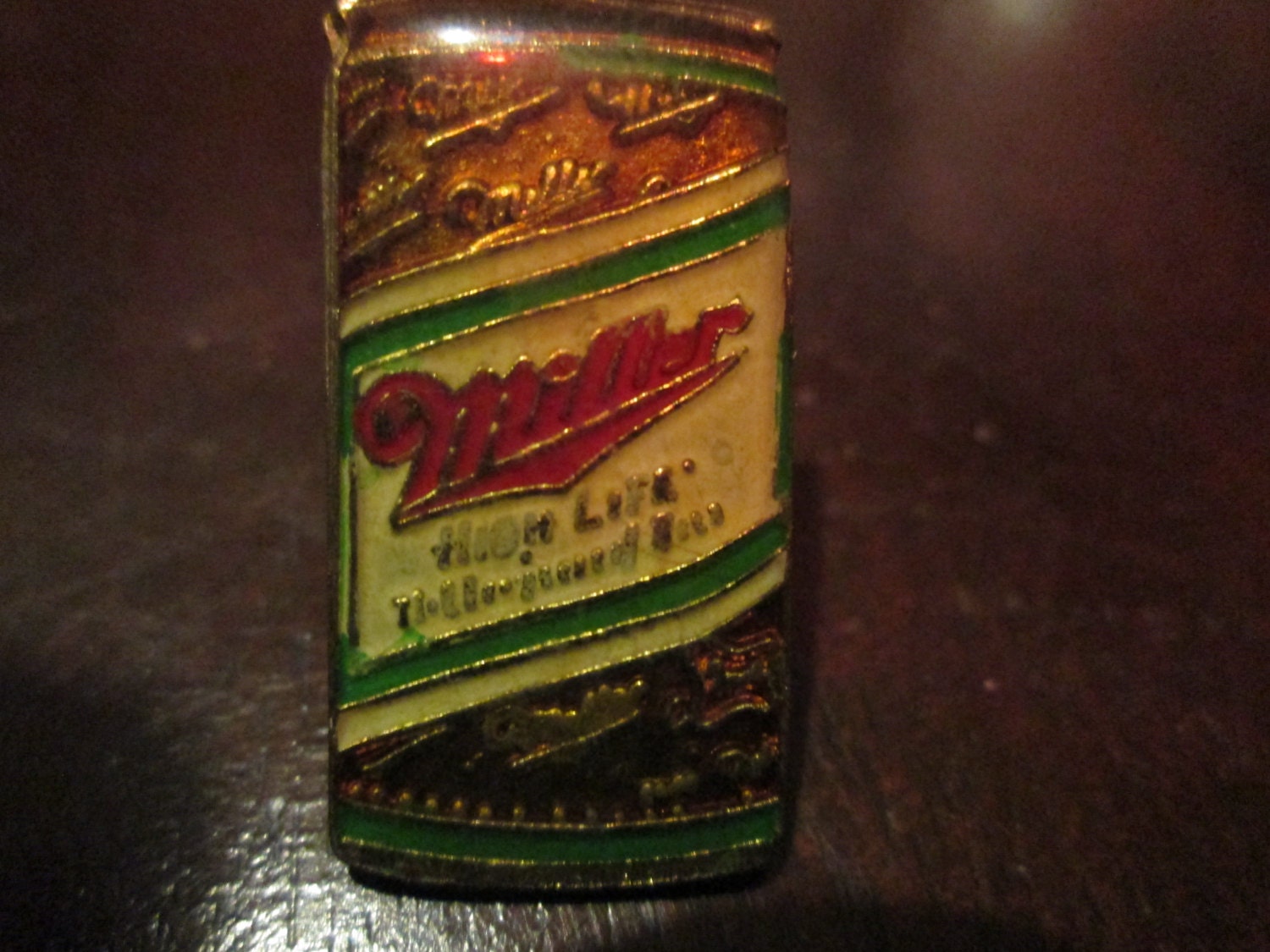 Vintage MILLER HIGH LIFE Beer Can old enamel pin by