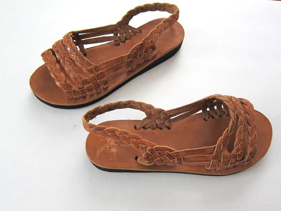 Huarache Sandals Mexican Sandals Brown Leather Sandals