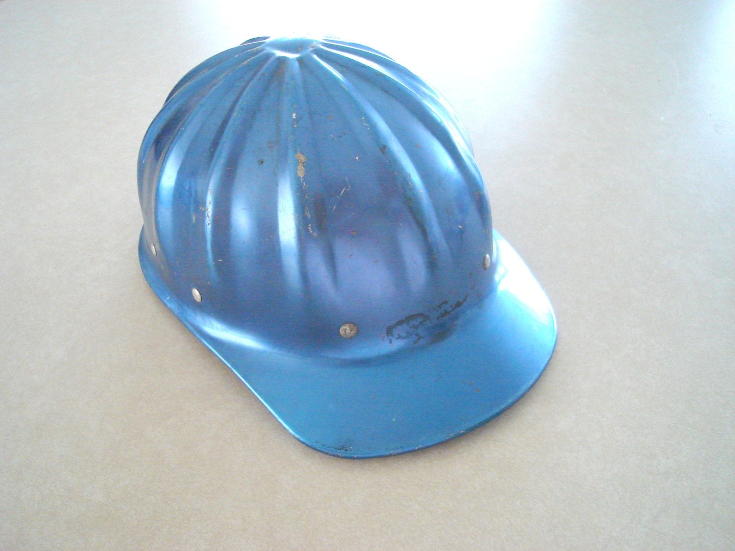 Vintage Hard Hat Annodized Blue Aluminum Superlite by
