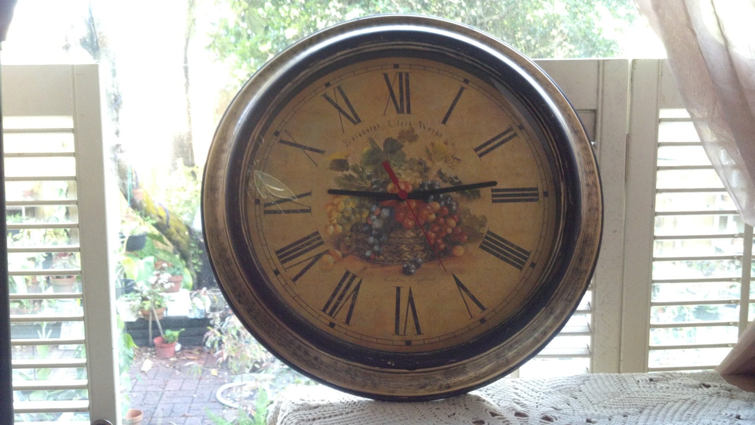 Vintage Grapes Edinburgh Clock Works Company Wall clock..