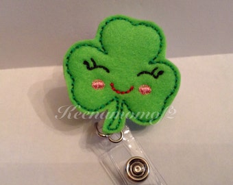 Shamrock Badge Holder-Shamrock ID Holder-Shamrock Retractable Badge-Shamrock Lanyard-Irish Lanyard-Irish Badge