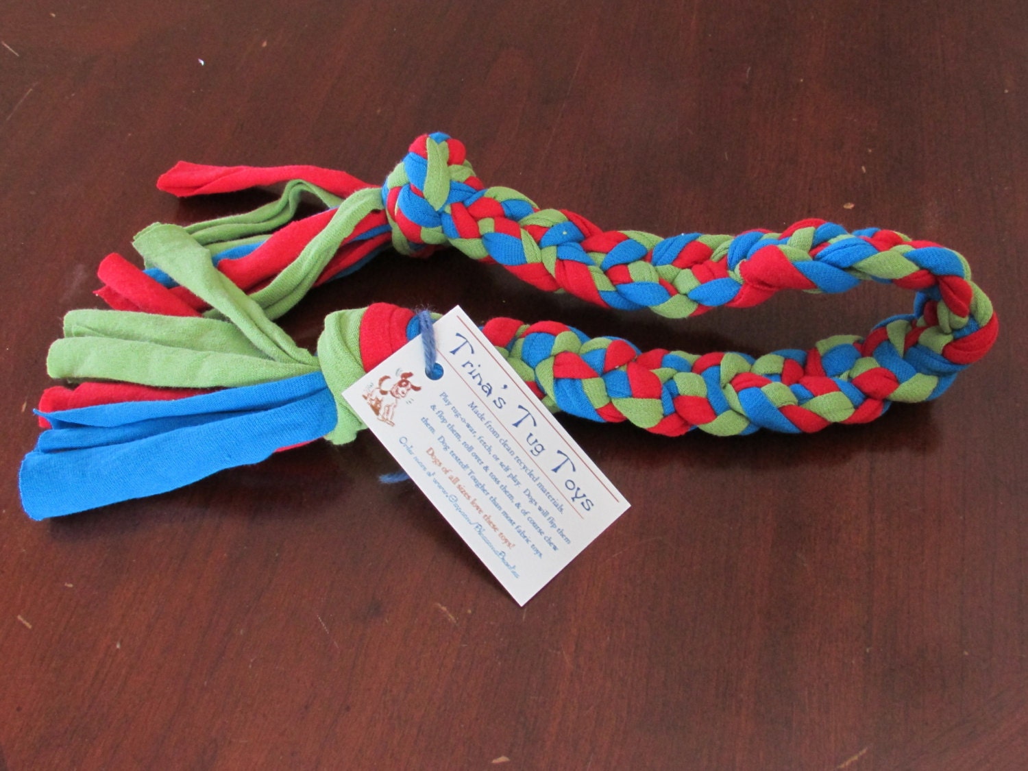Dog toy Braided pull toy chew toy recycled materials