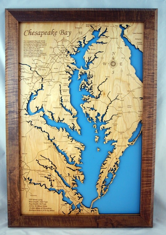 Chesapeake Bay Virginia / Maryland wood laser cut coastal by PhDs
