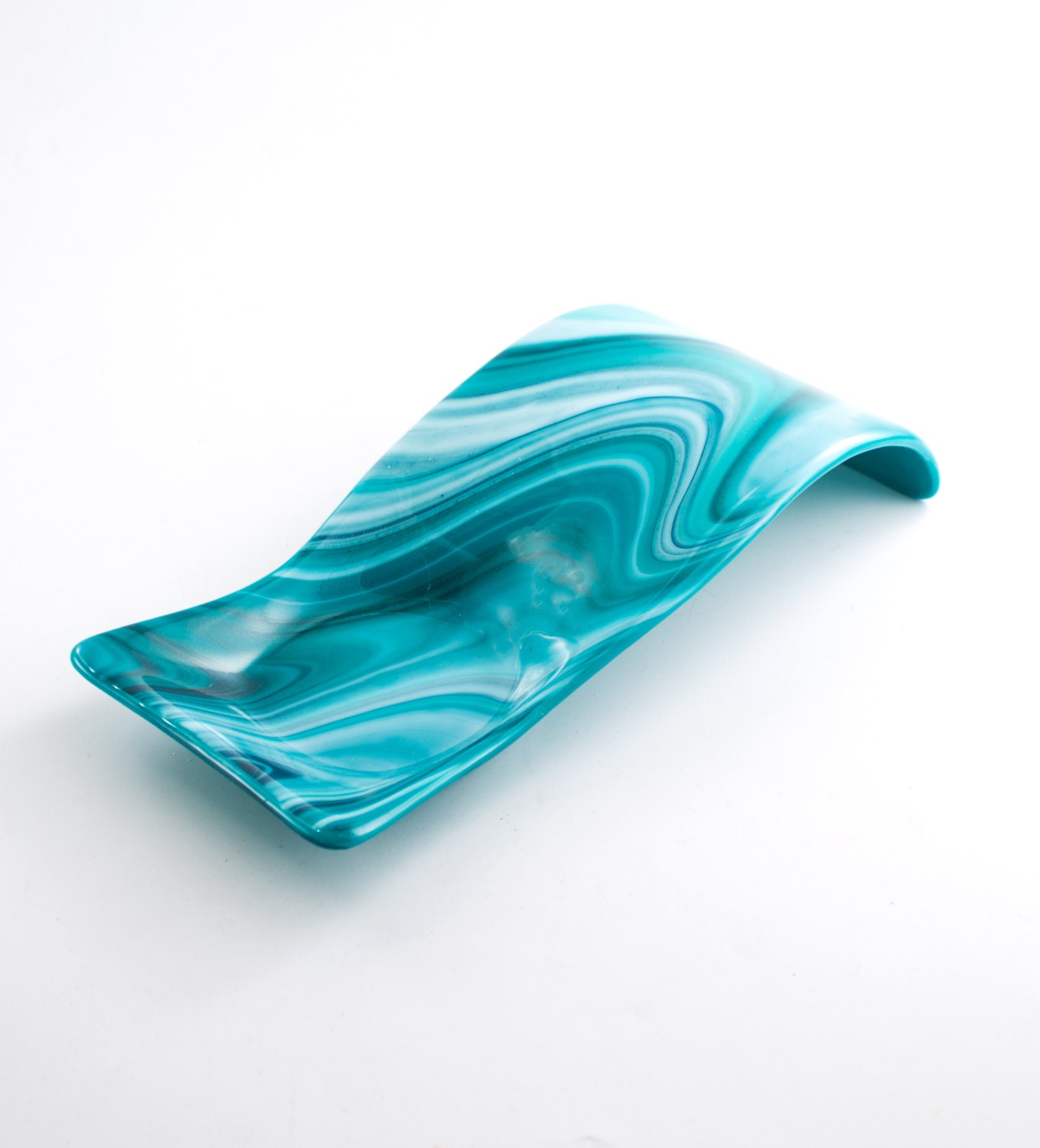 Fused Glass Spoon Rest Modern Design Pillar by Nostalgianmore