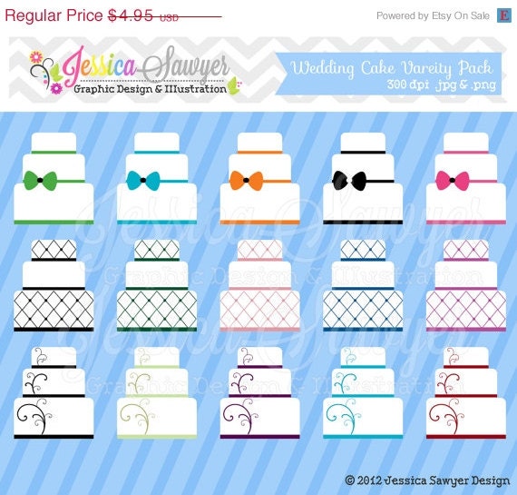 80% OFF - INSTANT DOWNLOAD, wedding cake variety pack - wedding cake clipart - baking clip art - graphic - image - wedding inviation Il_570xn