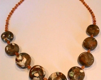Polymer clay necklace imitation stone