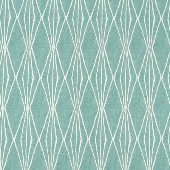 Aqua Upholstery Fabric Geometric Design Fabric by PopDecorFabrics