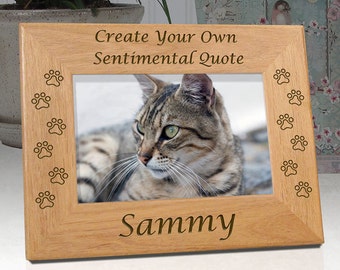 Create Your Own Personalized Cat Memorial Picture Frame | Unique Cat Lover Gift