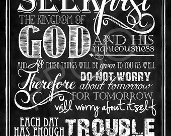 Scripture Art Psalm 28:7 Chalkboard Style by ToSuchAsTheseDesigns