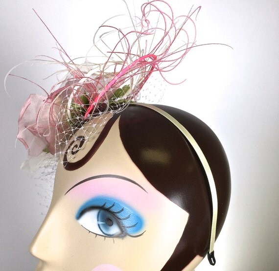 Pink Fascinator Kentucky Derby HatFascinator for Wedding