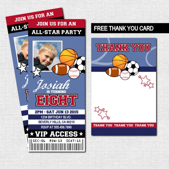 Sports Ticket Party Invitations 10