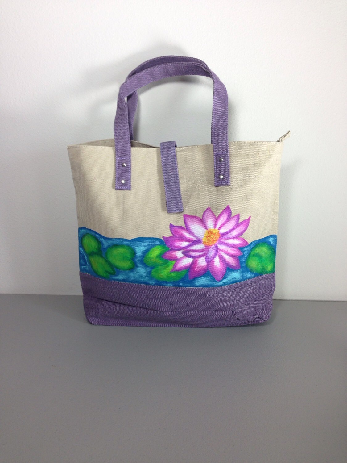Waterproof Lined Canvas Tote Bag with Hand by GulfLifebyNichole