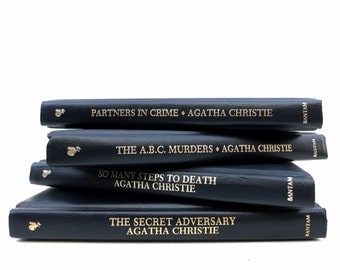 Agatha Christy Mystery Novels / Vintage Books/Book Decor/ Decorative Books/ Instant Library / Library Filler / Home Decorating / Study Decor