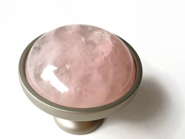 Stone Knob/ Love Orb/ Rose Quartz Knob / Knob