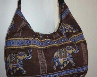 Hippie Hobo Cross Body Bag, Hobo Shoulder Bag, Woven Fabric