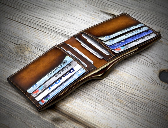 06 Handstitched Leather Wallet. Mens leather wallets. Bifold