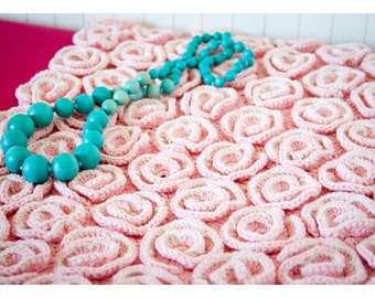 Crochet Baby Blanket Pattern, Unique Rose blanket, afghan, bed cover - PDF Crochet PATTERN, Digital file, DIY, Tutorial