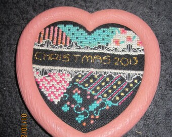 Patchwork Heart Christmas Ornament