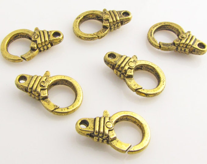 antique golden lobster claws large 6 clasps