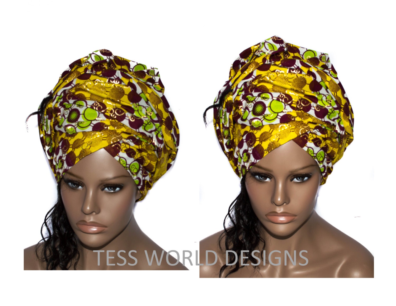 Extra long Ready made Metallic Gold Scarf head wrap for sale/