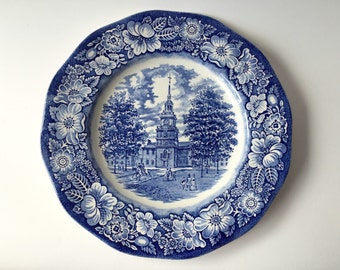 Amazing China blue plate from Liberty Blue, Staffordshire Ironstone