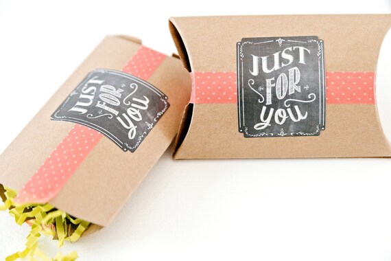 10 Medium Kraft Pillow Boxes 3.5x3x1 for Wedding Favors, Jewelry, Soaps, Gift Cards and More Il_570xn