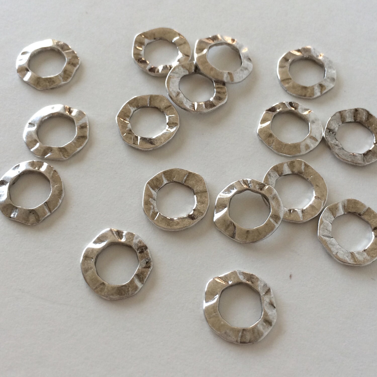 Large Textured O Rings Hammered Jump Rings Fancy Jump Rings