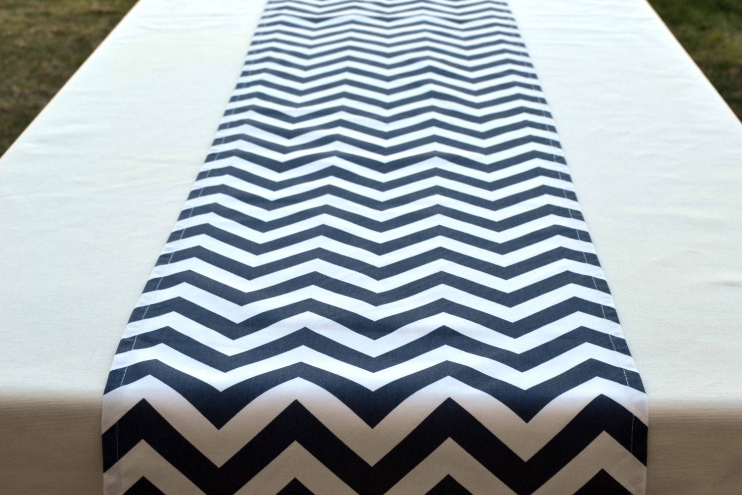40 off SALE Navy Blue Table Runner Chevron Table Runner