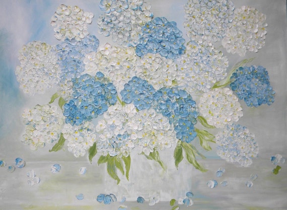 Hydrangea Painting Original Hydrangea Painting by KenziesCottage