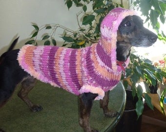 Cotton Candy Custom Dog Sweater -- with Hoodie