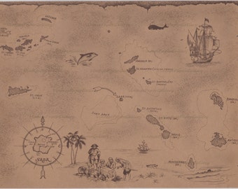 VINTAGE PIRATE'S MAP-Instant Download