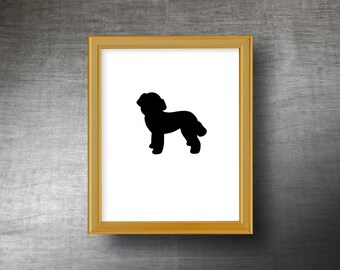 Poodle Silhouette Art 8x10 - UNFRAMED Hand Cut Poodle Print - Personalized Name or Text Optional