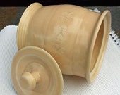 Lidded Jar Canister Pale Yellow Porcelain Functional Pottery Kitchen Bath Home Decor Earth Tones Decorative Storage Home Organization