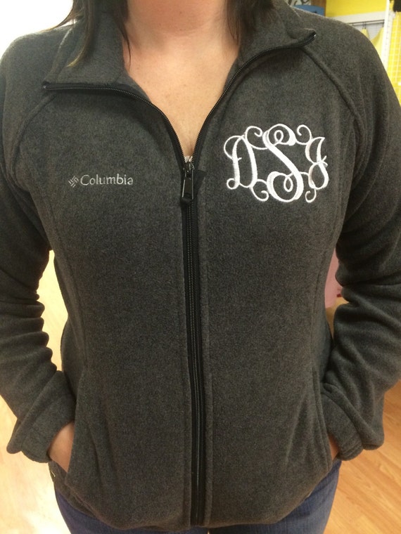 Monogram Columbia Fleece Jackets by TheCrazyDaisyStore on Etsy