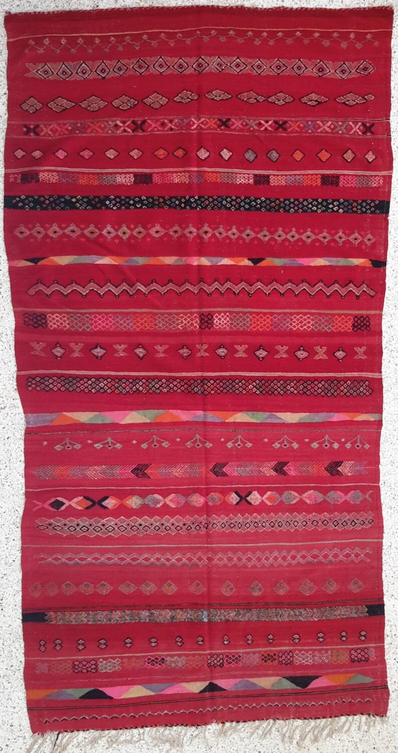 131 x 67 antico lana marocchina di tappeti kilim di moroccantribal