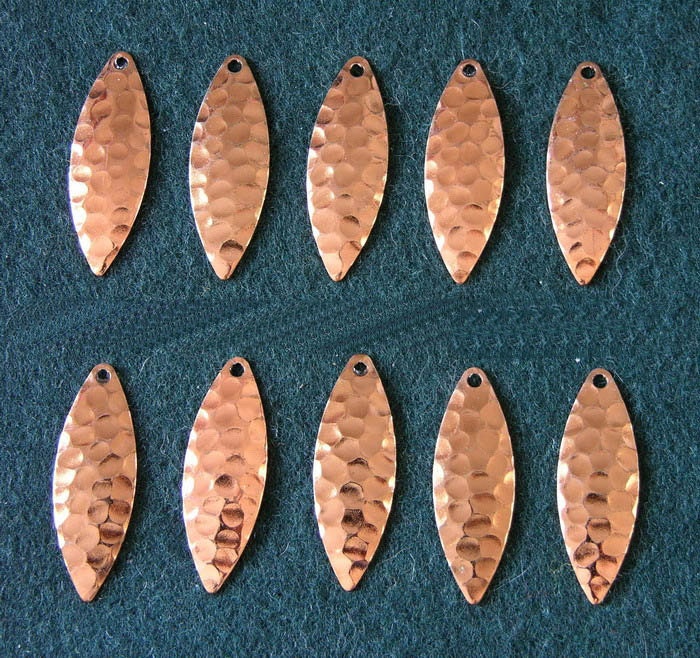 10 4 Copper Hammered Willow Leaf Spinner Bait Blades