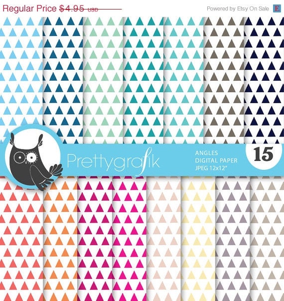 80% OFF SALE triangle geometric digital paper, commercial use, scrapbook papers, background - PS637 Il_570xn