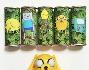 Adventure Time Characters & Weed Metal Lighter Case