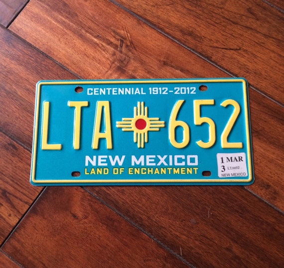 Colorful New Mexico Centennial License plate by RecreatedTXVintage