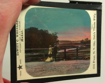 RARE 1905 DeWitt Wheeler Antique Magic Lantern Slide 1st Chorus Green Leaves #12 glass photograph